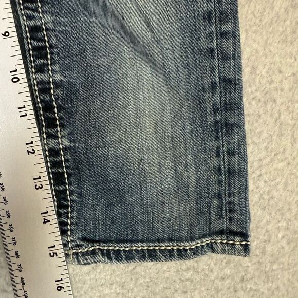 Miss ME Jeans Women Size 10 Cuffed Capri Cropped Pants Jeans Embroidered Pockets - Picture 6 of 8